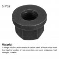 Uxcell 5 8-11 Flange Hex Nuts 5pcs Grade 10 9 Carbon Steel Black Oxide Finished For Machinery