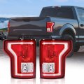 Tail Light For Ford F150 2015 2016 2017 Left And Right Side W Bulb Taillamps Brakelights Halogen Red Lens Fl3z13405a-pfm