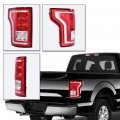G-plus Tail Light Compatible With Ford F150 2015 2016 2017 Left And Right Side W Bulb Taillamps Brakelights Halogen Red Lens