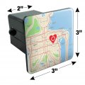 You Are Here Heart Map Skeleton Tow Trailer Hitch Cover Plug Insert