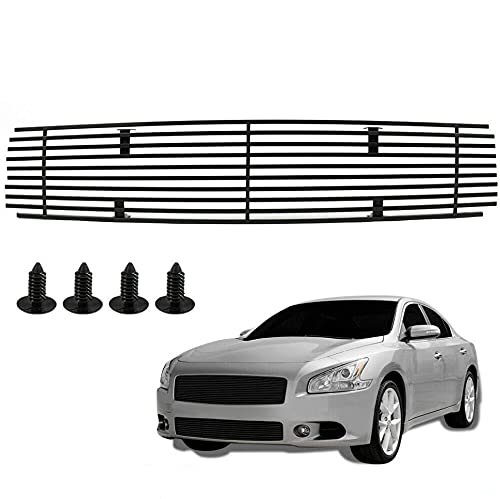 Front Upper Bumper Black Billet Grill Grille Insert For Nissan Maxima 2009-2014