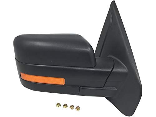 Right Passenger Side Mirror Power Heated Turn Signal Puddle Light Black Textured For 2009-2011 Ford F-150