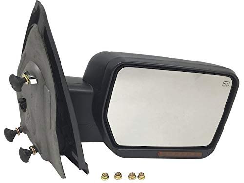 Right Passenger Side Mirror Power Heated Turn Signal Puddle Light Black Textured For 2009-2011 Ford F-150