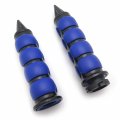 Httmt Trhb114a-25- Motorcycle Black Blue 1 25mm Handlebar Grips Fit Compatible With H-d V-rod Night Street Rod Kawasak Nomad
