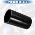 Uxcell 3 Id 6 Length 4-ply Reinforced High Temp Straight Coupler Silicone Reducer Hose Black For Car Intercooler Intake Piping