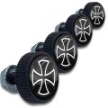 Tricktoppers 4 Black Knurled Motorcycle License Plate Frame Fastener Hardware Tag Bolts Screws Kit Custom Logo Usa Brand White 