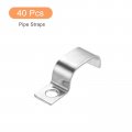 Uxcell 40 Pcs Pipe Strap 304 Stainless Steel Support Fit For 13 16in 20mm Tube Tension Clip With 1 Hole 10mm Height Continuouss