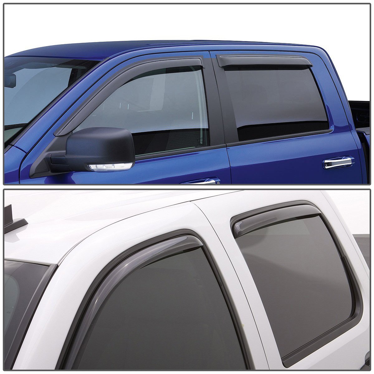 Auto Dynasty Tape-on Window Deflector Rain Guard With 43 Inches Dark Smoke Sun Roof Visor Compatible Nissan Maxima 2004-2008