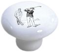 Carolina Hardware And Decor 1218 Vintage Golf Golfing Ceramic Cabinet Drawer Knob 