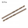 Uxcell Metric Twist Drill Bit 3 8mm Drilling Dia Hss Cobalt Round Shank Spiral Rotary Tool 30pcs