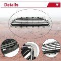 Hecasa Chrome Frame Grille Compatible With 2014-2019 Ford Fiesta Front Grill Bumper Guard Cover Molding Replacement For