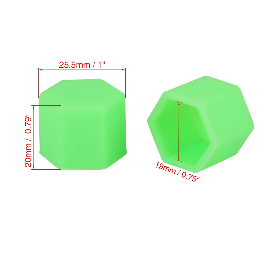 20pcs 19mm Universal Green Silicone Car Wheel Nut Lug Hub Screw Rim Bolt Covers Dust Protection Tyres Caps