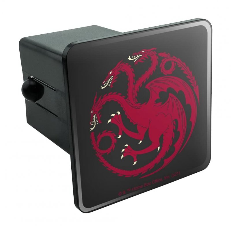 Game Of Thrones Targaryen Sigil Tow Trailer Hitch Cover Plug Insert For 2 In Receivers Heavy Duty Black Abs Plastic With Uv