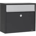 Qualarc Alx-lt150-bk Galvanized Steel Wall Mount Locking Mailbox Black And Gray 