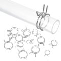 15pcs 22mm 0 87inch Inner Dia Double Wire Spring Hose Clamp Stainless Steel Adjustable Clips For Fuel Line Silicone Tube Water 