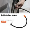 X Autohaux 40cm Tire Inflator Extension Hose With Metal Lock Chuck Adapter Convert To On Connection Air Pump Tube Valve Pipe