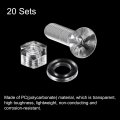 Uxcell M5 X 20mm Plastic Phillips Machine Screws With Nuts And Flat Washers Pc Head Bolts Transparent 20 Sets