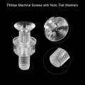 Uxcell M5 X 20mm Plastic Phillips Machine Screws With Nuts And Flat Washers Pc Head Bolts Transparent 20 Sets