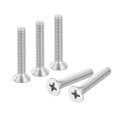 100 Pcs M4-0 7x25 Machine Screws Phillips Pan Cross Head Fasteners Bolts 304 Stainless Steel Silver For Wall Socket House 