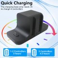 Black Charging Stand Dock Charger Station Replacement For N-intendo Switch Switch J-oy-con Pro Controller 6 In 1 With 2 Usb C