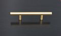 Satin Brass Cabinet Hardware Euro Style Bar Handle Pull 6 Inch Hole Centers 8-3 4 Overall Length Modern Gold 