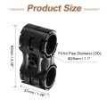 2 Pcs Double Port Parallel Pipe Clamps 1-1 8 Saddle Hollow Metal Connectors Corner Fittings End Rails Clamp With Screws For Diy