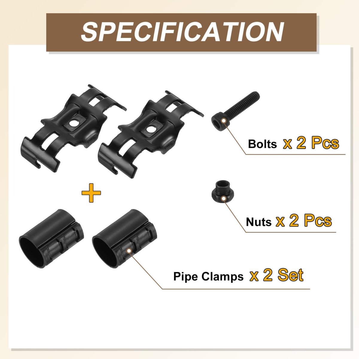 2 Pcs Double Port Parallel Pipe Clamps 1-1 8 Saddle Hollow Metal Connectors Corner Fittings End Rails Clamp With Screws For Diy
