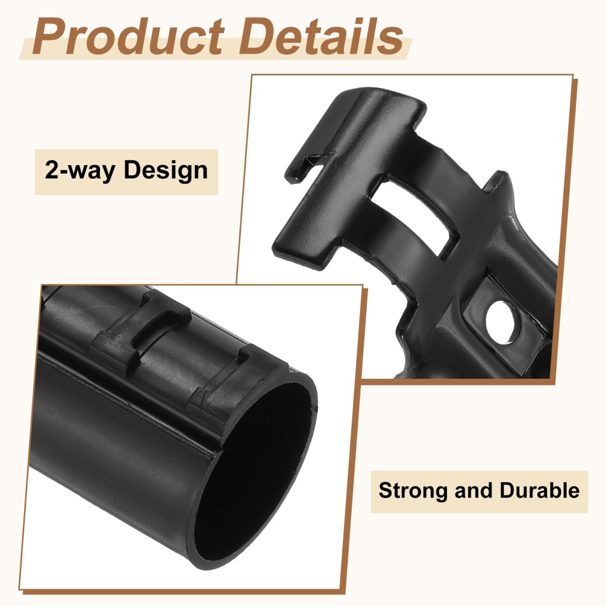 2 Pcs Double Port Parallel Pipe Clamps 1-1 8 Saddle Hollow Metal Connectors Corner Fittings End Rails Clamp With Screws For Diy