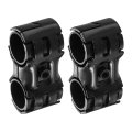 2 Pcs Double Port Parallel Pipe Clamps 1-1 8 Saddle Hollow Metal Connectors Corner Fittings End Rails Clamp With Screws For Diy 