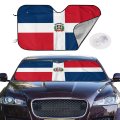 Kiuloam Car Windshield Sun Shade Dominican Flag Uv Protection Foldable Autoshade For Prevent Your From Sun Heat Glare Keep