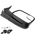 Right Side Towing Mirror For Dodge Ram 1500 1998 2001 2500 3500 2002 Power Adjusted Heated Black Cap Housing Manual Folding And