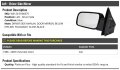 Left Driver Side Manual Mirror Foldaway Gloss Black Compatible With 1988-2005 Chevy Astro