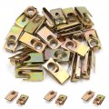 Uxcell 20pcs 6mm Screw Hole Metal Fastener Door Bumper U-type Clips Rivets For Car