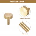 Uxcell M4x10mm Knurled Thumb Screws 4pcs Flat Head Fully Threaded Brass Bolts Grip Knobs Fasteners