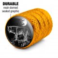 Wolf Moon Illustration Valve Stem Caps For Tire Rim Wheel Aluminum Yellow