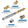 Uxcell Spiral Flute Thread Taps 12-24 Unc 2b Screw Threading Tap Titanium Coated 6542 High Speed Steel Machine Tapping Tools