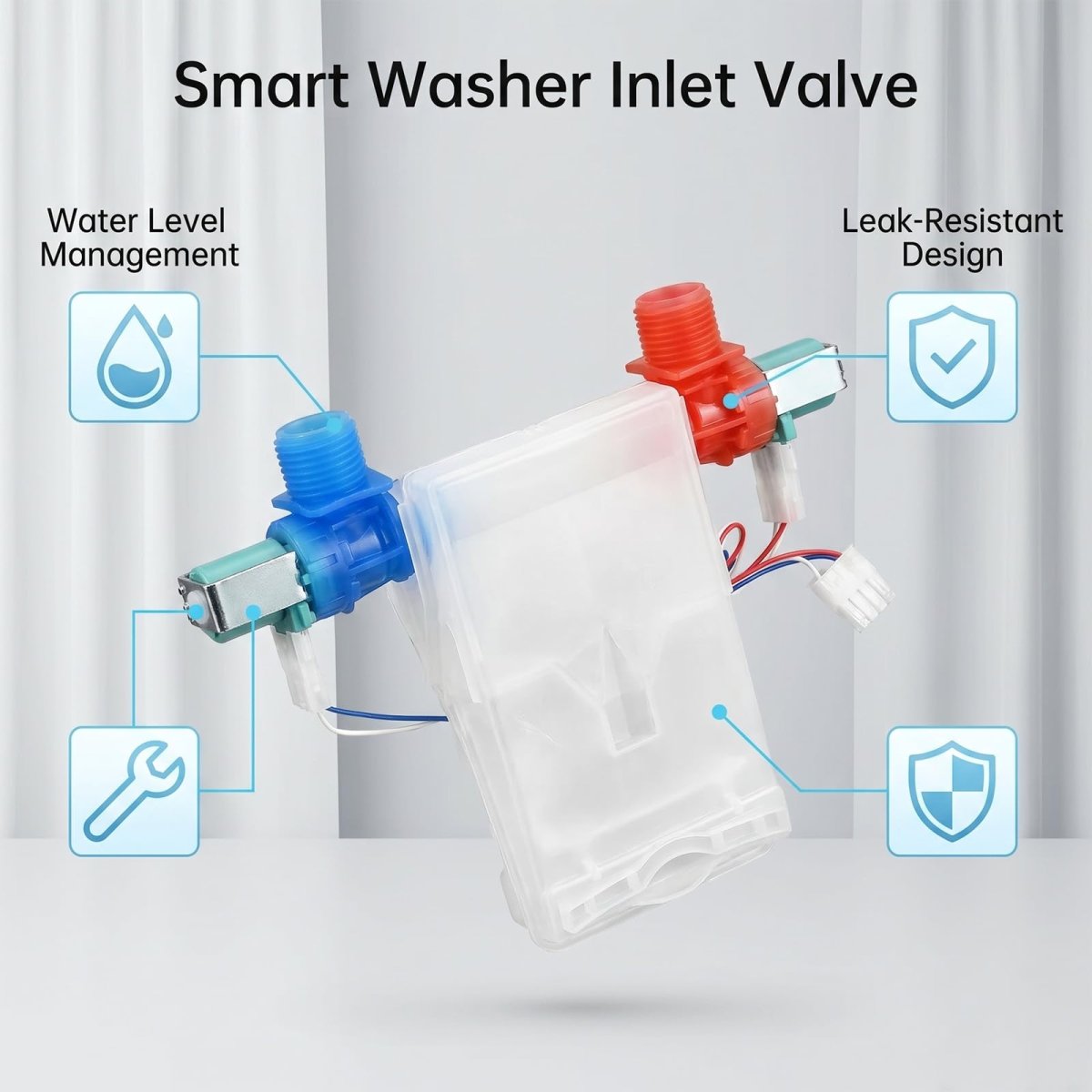 Zreneyfex W11101906 W11210463 Washer Water Inlet Valve Replacement For Whirl-pool Wtw4616fw3 Wtw4816fw3 Ad-miral Atw4516mw0