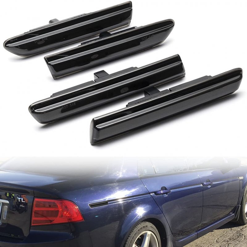 White Led Side Marker Lights For 2004 2005 2006 2007 2008 Acura Tl Smoked Lens Front And Rear Turn Signal Lamp Assembly 4 Piece