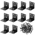 10 Pcs Stainless Steel Angle Brackets 40 X Mm 2 Thickness 6 Holes Rust Proof Black L Shaped Right Corner Braces For Shelves And 