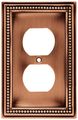 Brainerd 64244 Beaded Single Duplex Outlet Wall Plate Switch Cover Aged Brushed Copper 