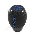 Cuztom Tuning Jdm Si Sport Style Black Leather 5 Speed Manual Shift Shifter Gear Knob W Color Stitching Blue 