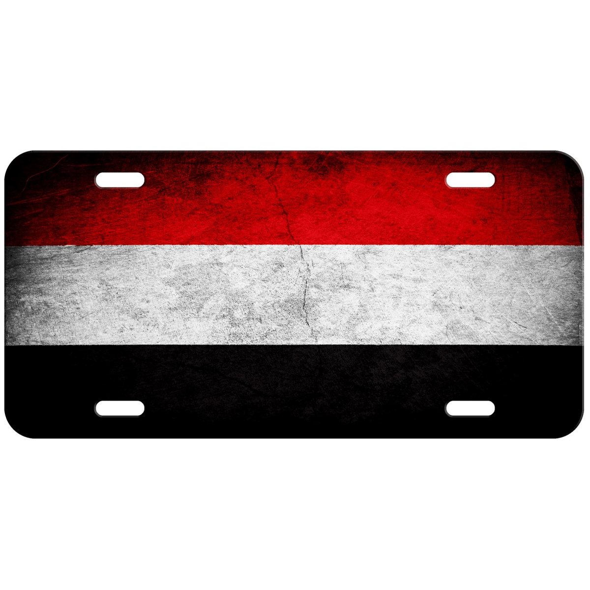 Aluminum License Plate Flag Of Yemen Yemeni Rustic