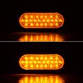 4 Oval Oblong Amber 24-led Tail 2pcs W Surface Mount Grommets Plugs Ip67aterproof Turn Signal Parking Trailer Lights W Grommet