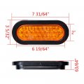 4 Oval Oblong Amber 24-led Tail 2pcs W Surface Mount Grommets Plugs Ip67aterproof Turn Signal Parking Trailer Lights W Grommet