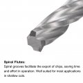 Uxcell Chucking Reamer 5mm C3 K10 Tungsten Carbide H7 Accuracy Lathe Machine 4 Spiral Flutes Milling Cutter