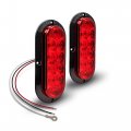 True Mods 2pc 6 Inch Red Oval Led Trailer Tail Light Kit Dot Fmvss 108 Sae S2t2i6 Surface-mount Ip67 Waterproof Stop Turn Brake 
