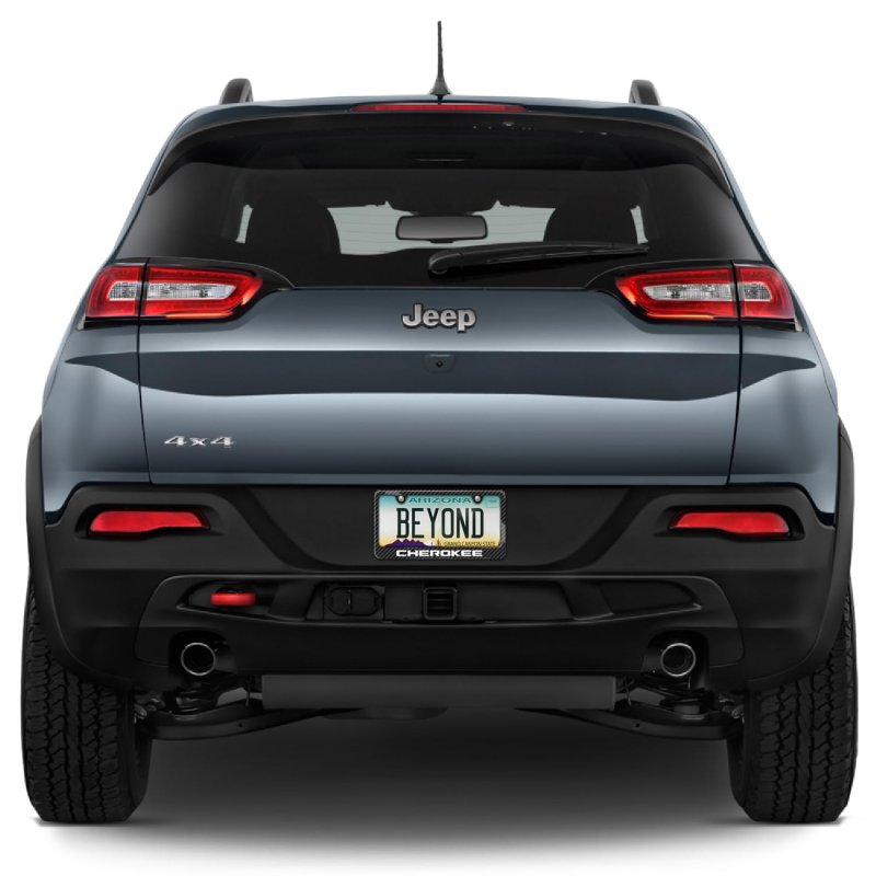 Jeep Cherokee Black Carbon Fiber Look Abs Plastic License Plate Frame