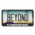 Ipick Image For Jeep Cherokee Black Carbon Fiber Look Abs Plastic License Plate Frame