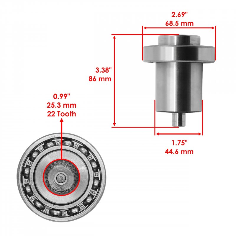 Caltric Front Differential Output Hub For Polaris Ranger 500 2x4 2006-2007