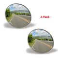 Zento Deals Pack Of Two 2 Inch Stick-on Rearview Blind Spot Mirrors Aluminum Border Thin Car 